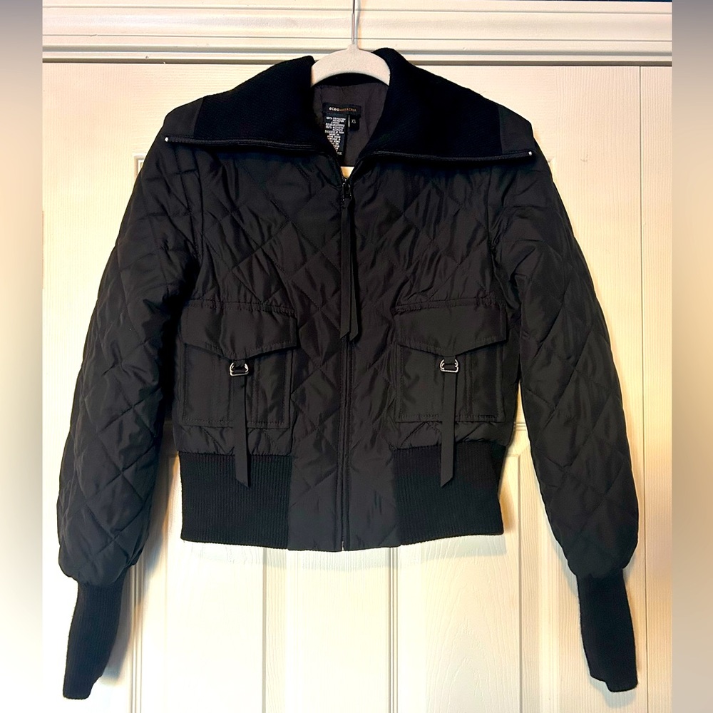 BCBGMaxAzria Black Quilted Puffer Jacket